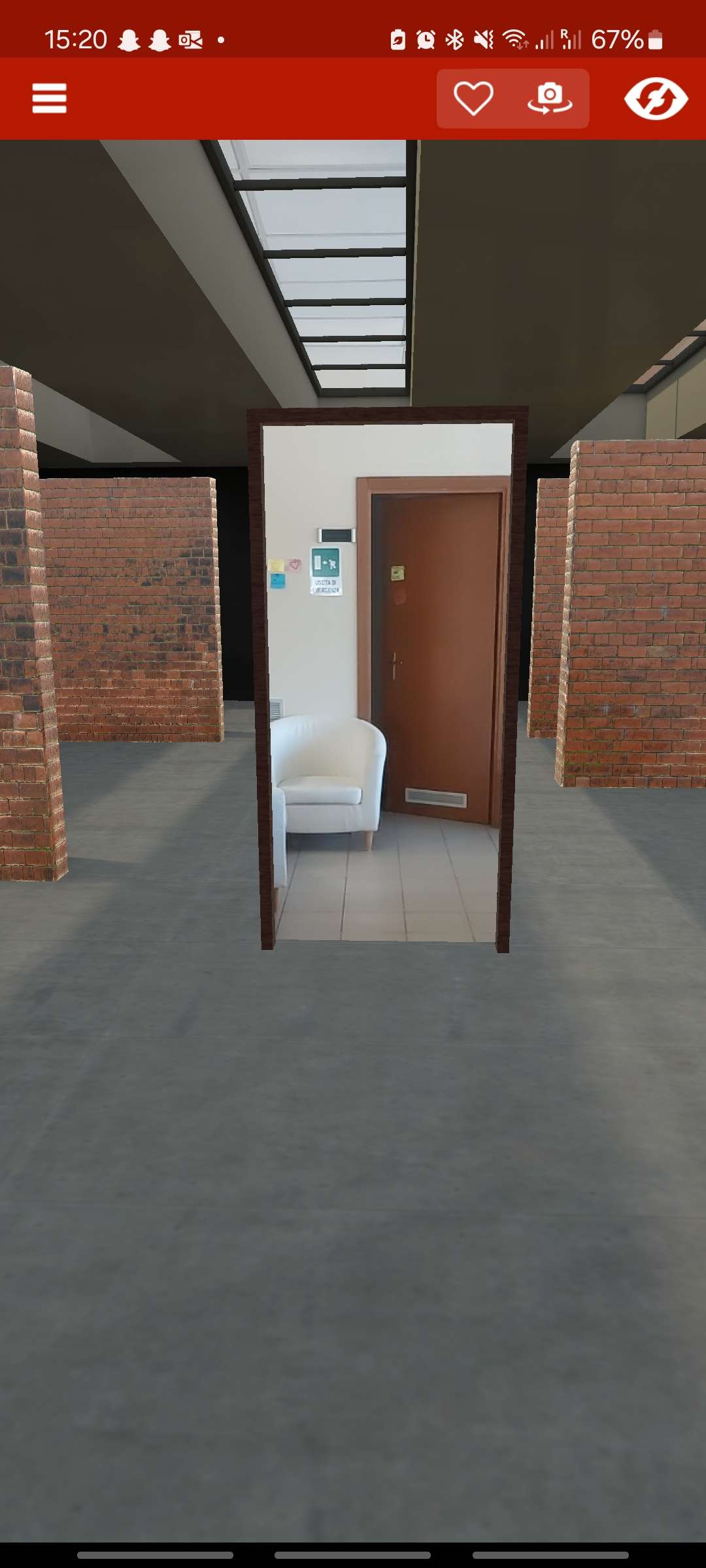 Room with brick walls